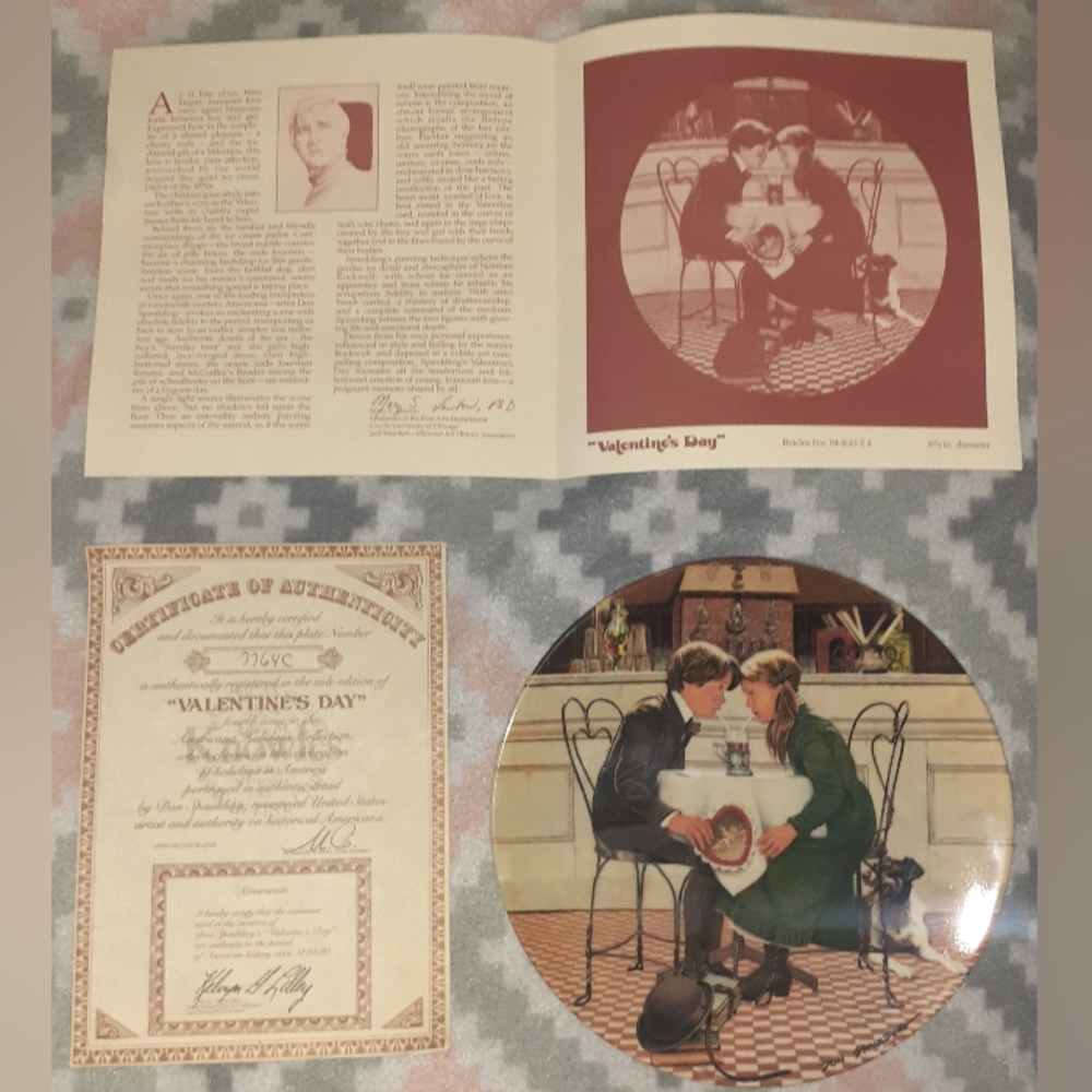 "VALENTINES DAY" COLLECTOR PLATE FROM EDWIN K KNOWLES CHINA CO.
